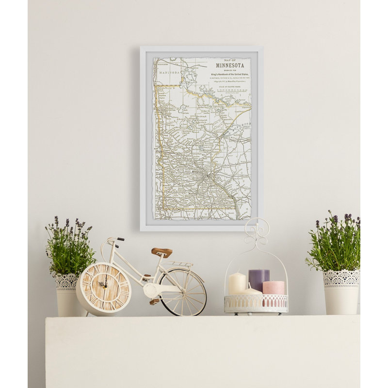 Minnesota Outline - cadre photo, impression, H 24 po x l 16 po x P 1,5 po