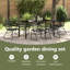7 Piece Garden Dining Set Black PVC