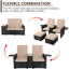 Chaise longue inclinable longue avec coussins et table de 76,4 po Janig-819165957