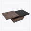 Table basse rotative à plateau carré avec grain de bois et rangement caché pour le salon-494316530