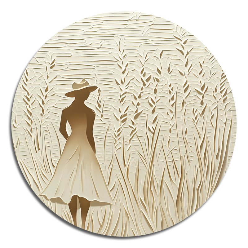 Bluebell Waltz - art mural moderne éclectique rond, art mural contemporain en métal rond, H 16 po x l 16 po