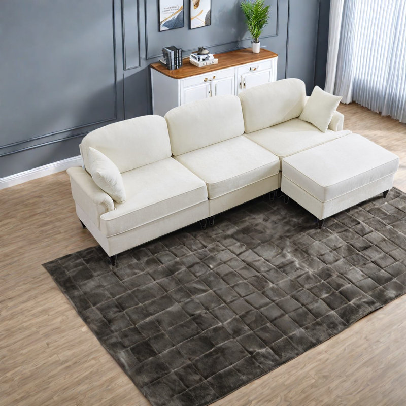 Canapé modulaire en bois 103,15 pouces Chenille