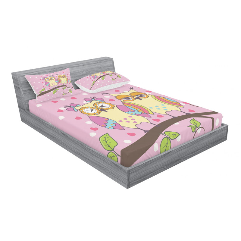 Microfiber Polka Dots Sheet Set, Queen Sheet Set + Fitted Sheet + 2 Pillowcases