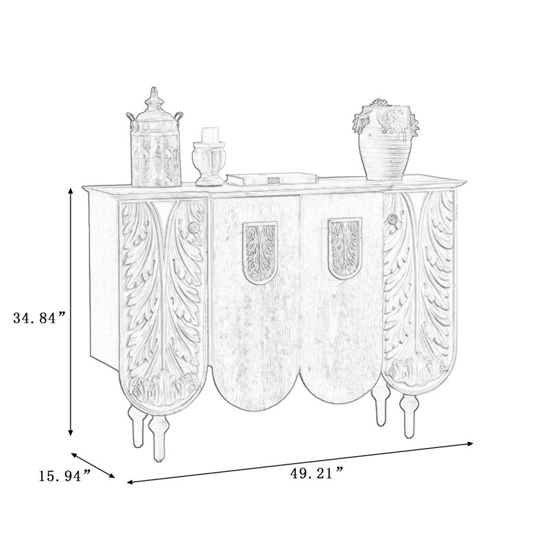 Modern Walnut Solid Wood Sideboard