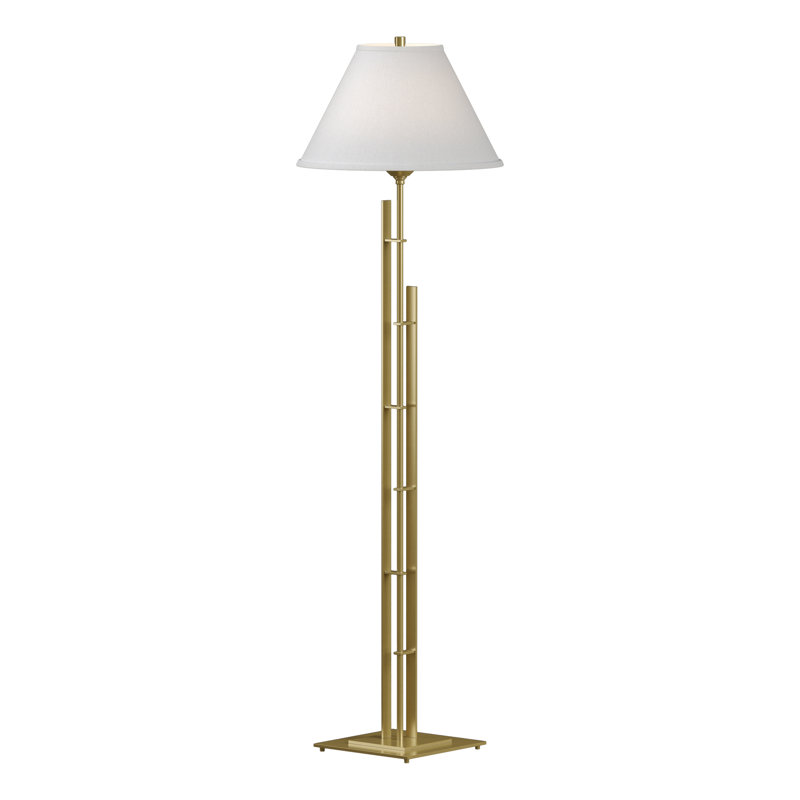 Metra 57.2" Floor Lamp, Natural Anna, Modern Brass