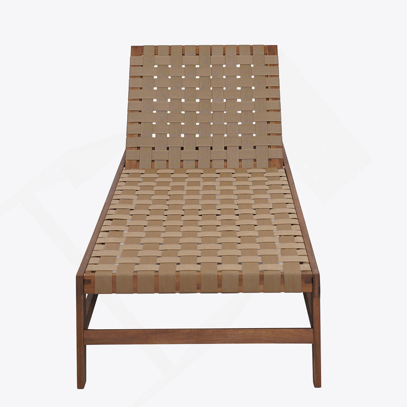 Chaise longue d'extérieur en corde, Brun clair / moka