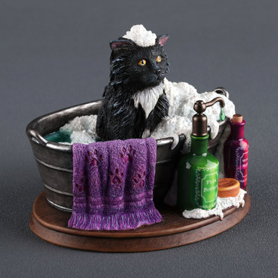 Figurine de salle de bain en polyrésine de 5,51 pouces de largeur à finition multicolore