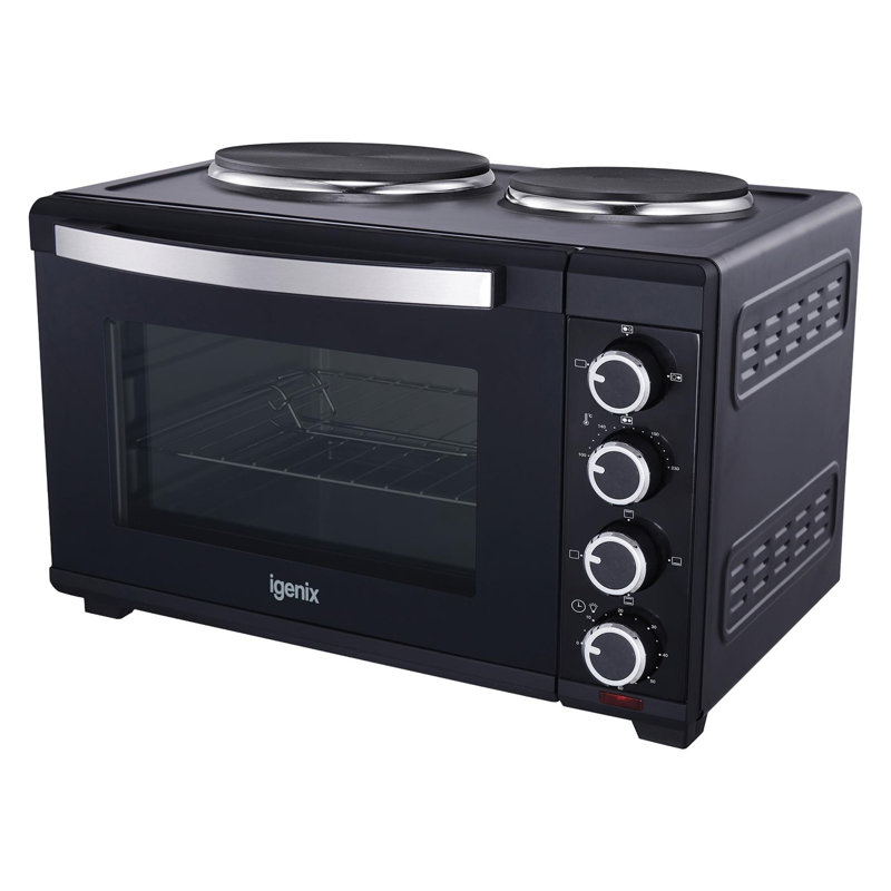 Igenix 30L Mini Oven with Hotplates White, Black