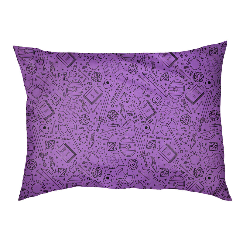 Coussin Byrge, Petit (l 29,5 po x P 19,5 po x H 9,5 po), Mauve / Noir
