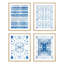 Watercolor Blue Pastel Blue Tie-Dye Patterns - ensemble de 4 reproductions de cadres photo simples-97762569-97762570