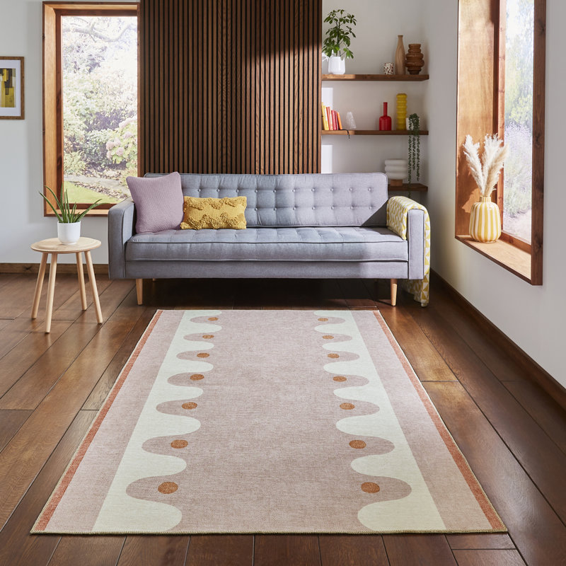 Scion Floral Digitally Printed 76cm X 150cm Area Rug, Rectangle 185 x 290 cm, Blush