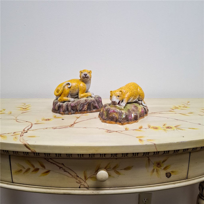 Porcelain Leopards Pair