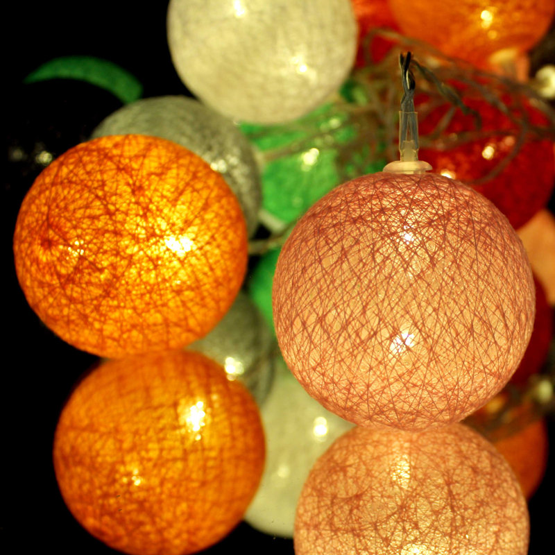 Balles de noël en coton 20 lumières de chaîne de lumière