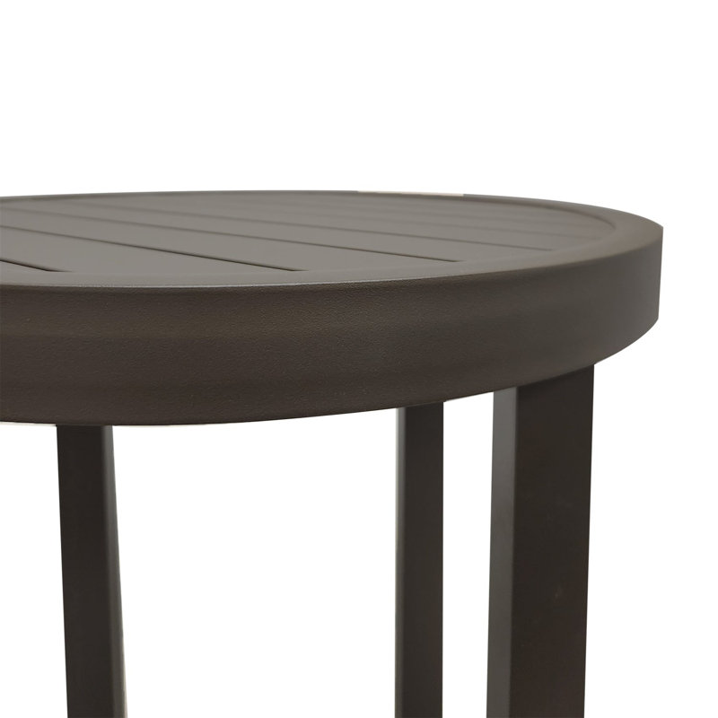 Table de patio ronde en aluminium Grosfillex, Noir, noir, noir, noir