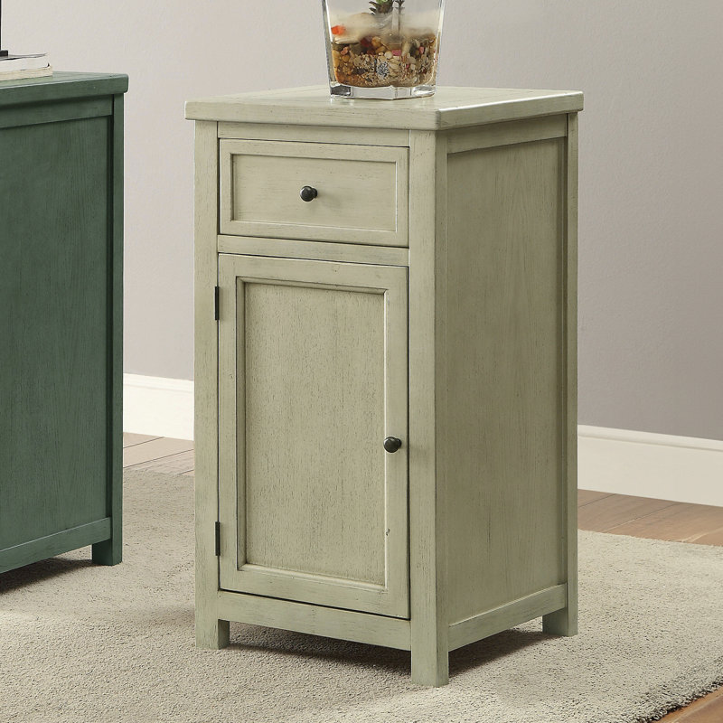 Berryman End Table with Storage, Antique White