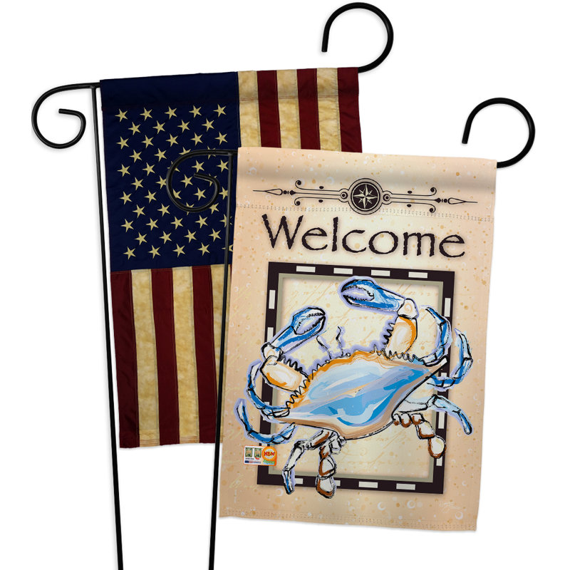 Ensemble de drapeaux de jardin 2 faces h 18,5 po x l 13 po crab