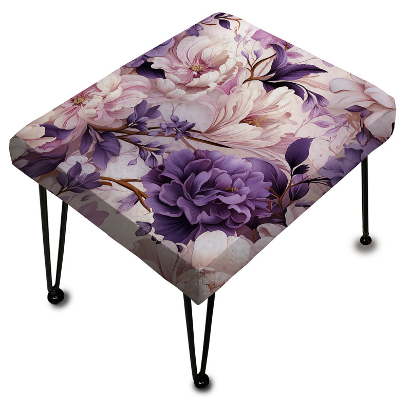 Ethereal Rococo Flourish Victorian Pattern XXV - Floral Rectangle Ottoman