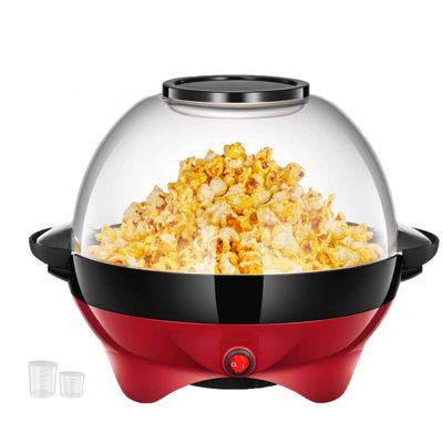 Electric Popcorn Popper, 6-Quart/28-Cup, Fast Hot Oil Pop Corn Maker Machine, Thicken Transparent Cover