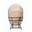 Sunnydaze Modern Luxury Egg Chair with Powder-Coated Steel Frame, Black and Taupe