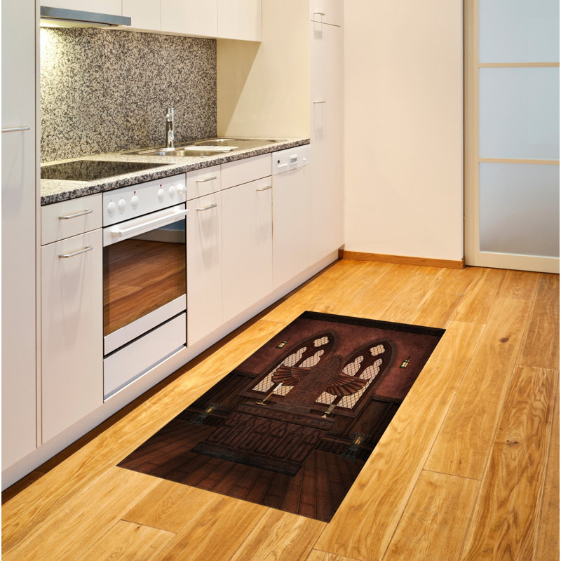Tapis décoratif à longs fils en fibre de poly haute densité Gothic, Rectangle 2 pi 7 po x 5 pi