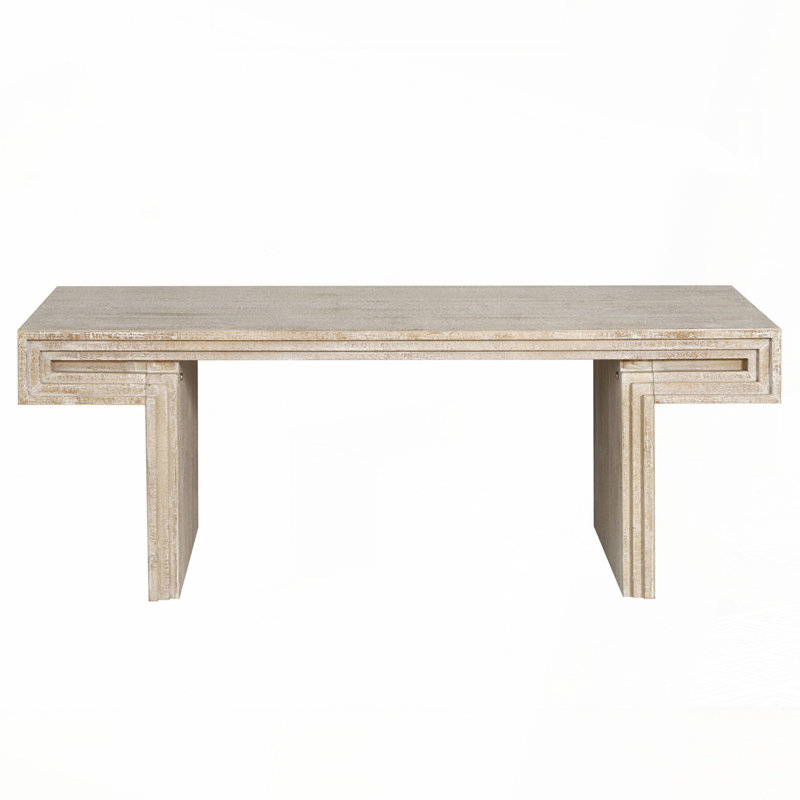 Wood Texture Rectangular Coffee Table, Antique Natural