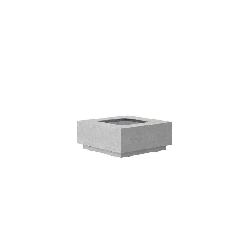 Bazaar Gravelstone Concrete Propane/Natural Gas Fire Pit Table, 17" H x 40" W x 40" D