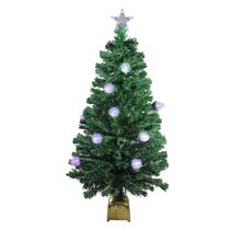 4' Pre-Lit Color Changing Fiber Optic Artificial Christmas Tree with  Snowflakes