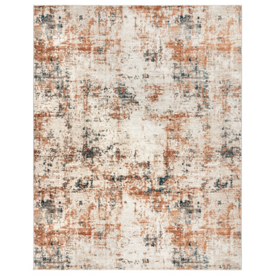  Quattro Doni Beige Orange Gray Modern Abstract High-Low Indoor Area Rug