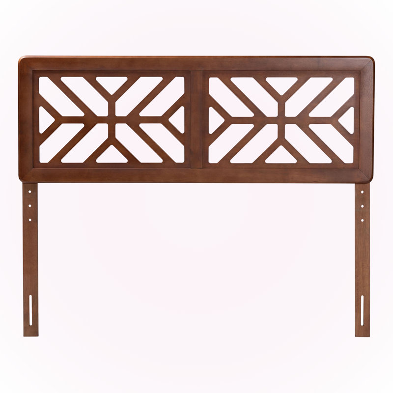 Jalie Adjustable Height Full Size Wood Headboard with Geometric Cutout Design With Modern Decorative Panels, Full