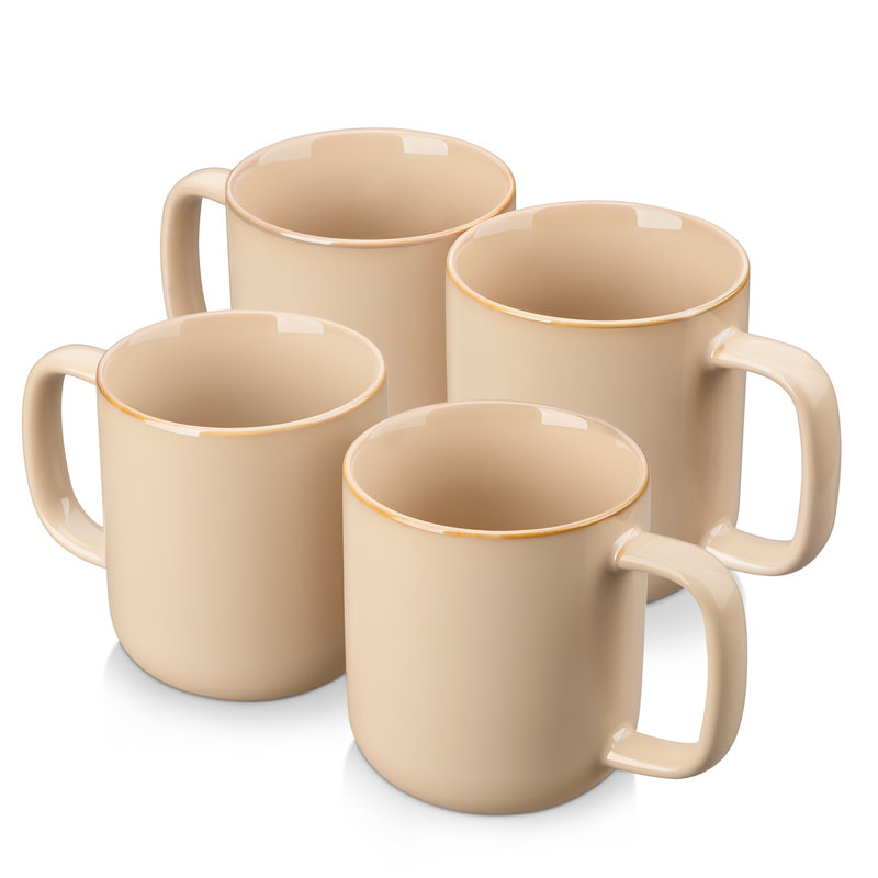 Stoneware Coffee Cup, Brown, Set of 4, 480ml