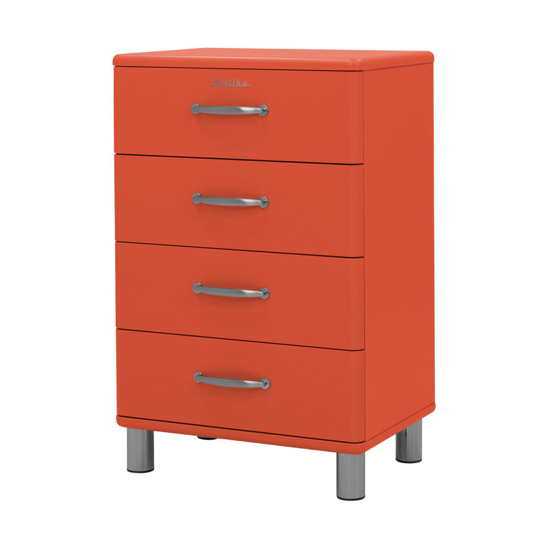 Commode 4 tiroirs Malibu, Rouge