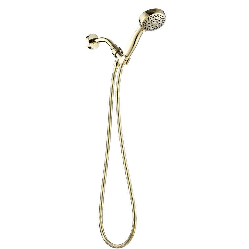 High Shower Head - Gold, 5 Modes, Quality Plastic, Heat , Easy Clean, Wall Mounted Gold Handheld Spray Abs & , Safe , To Install, Consistent Spray, Water Saving