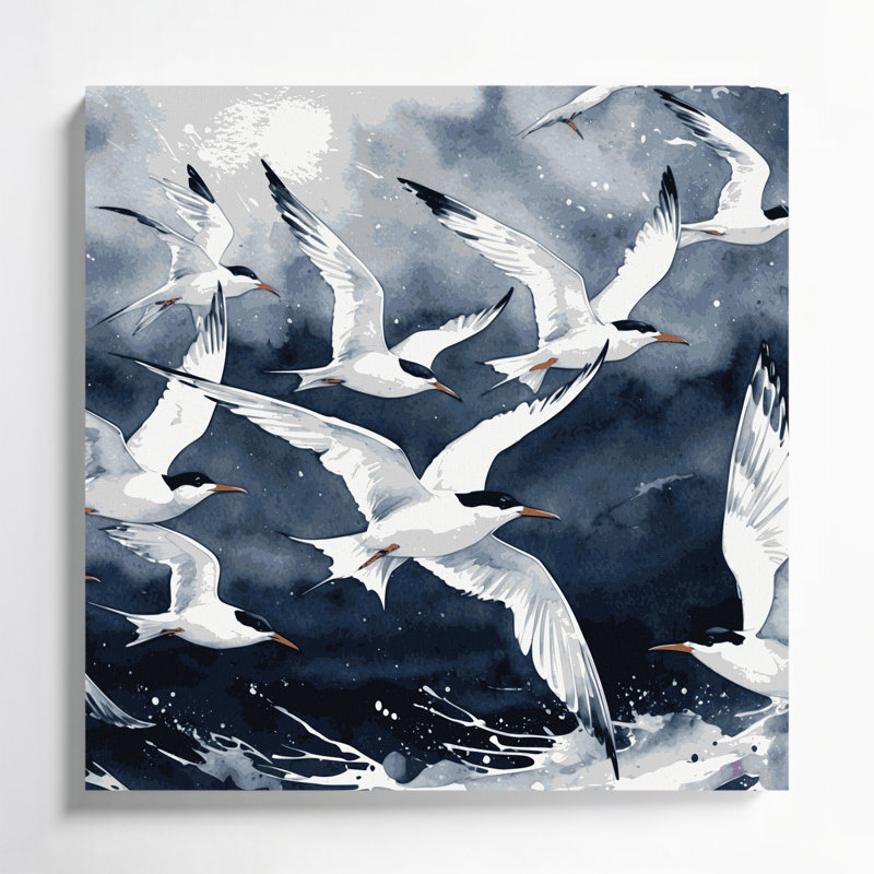 Art mural, oiseaux, sterne arctique gris, H 16 po x l 16 po