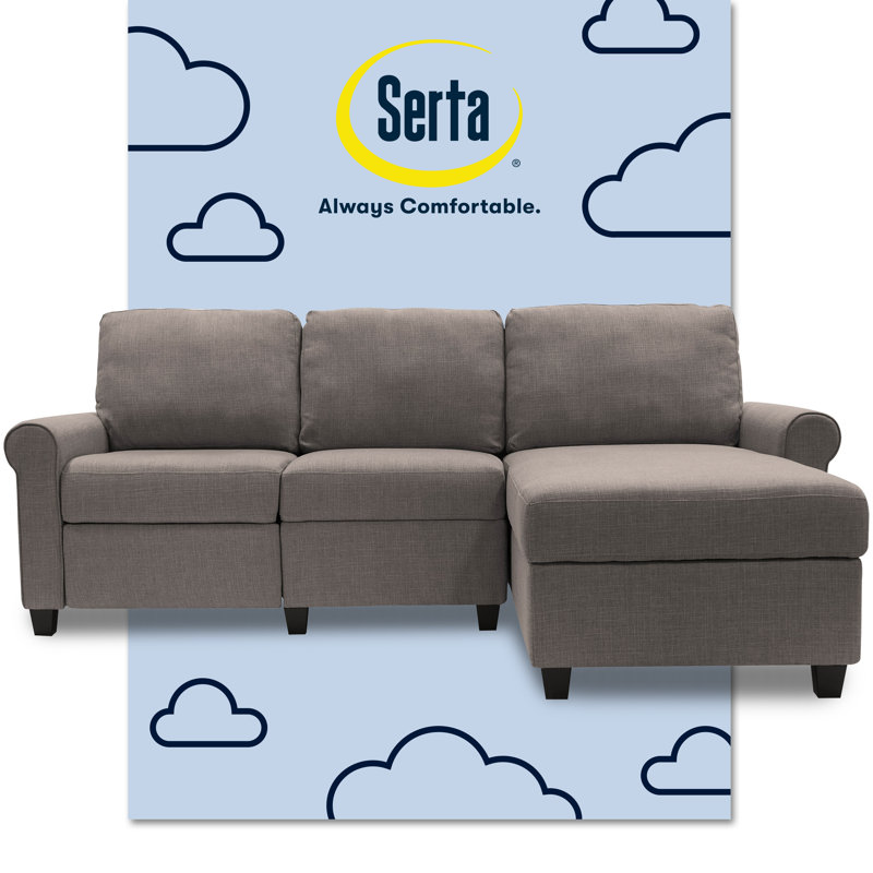 Serta Copenhagen Reclining Sectional Sofa with Storage Chaise, Gray, Right Hand Facing