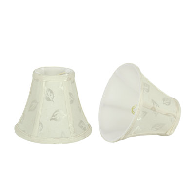 Abat-jour en tissu texturé jacquard H 5 po en tissu blanc cassé