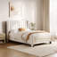 Upholstered Bed Frame with Channel Tufted Headboard-151398449-151398448