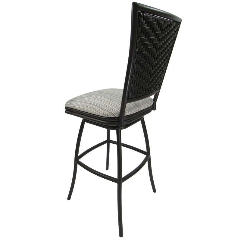 Tabouret de bar avec coussin Cutlip, Brun, Gris