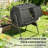 Black Dual‑Chamber Rotating Outdoor Compost Bin, 360° Tumbling Composter with Adjustable Vents & Metal Base