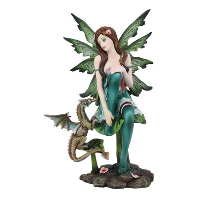 Magnifique fée pixie gaia avec figurine wyrmling dragon Havaalani