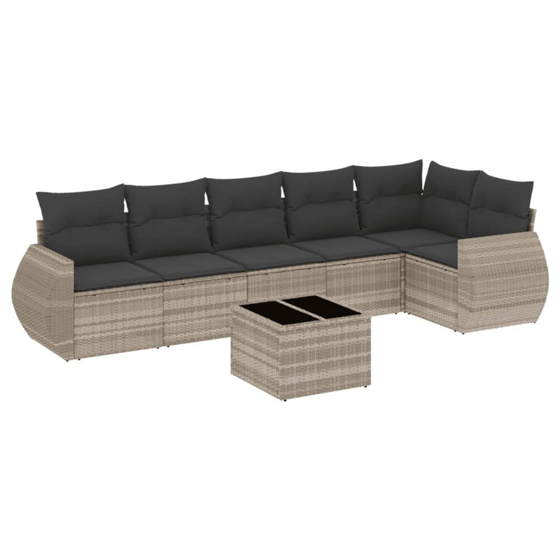 Ensemble de canapé de jardin Vidaxl, Gris foncé, Gris clair