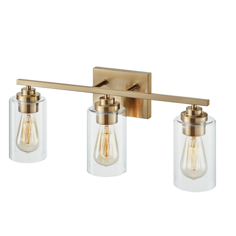 Quitterie - Éclairage pour meuble-lavabo, Or, Clear, 3