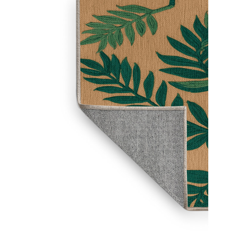  Tapis hawaïen à motif de fougère lavable, Rond 6 pi