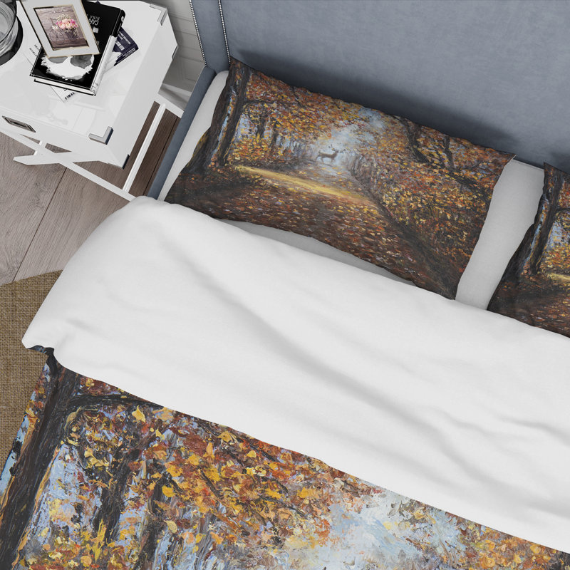 Deer In The Park - Ensemble de housse de couette Lake House - Microfibre de polyester