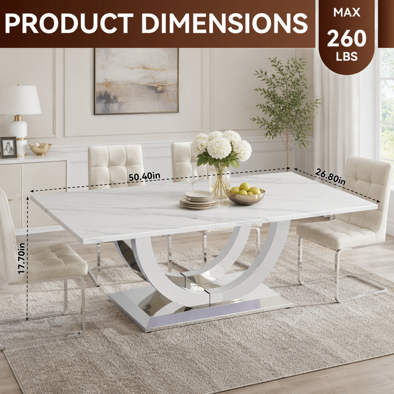 50.4 Inch Modern Rectangular Table