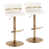 White Faux Leather/Gold Frame