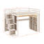 Structure de lit mezzanine avec garde-robe et bureau intégrés, tablettes et lumières DEL, lit mezzanine peu encombrant avec station de charge-730787093