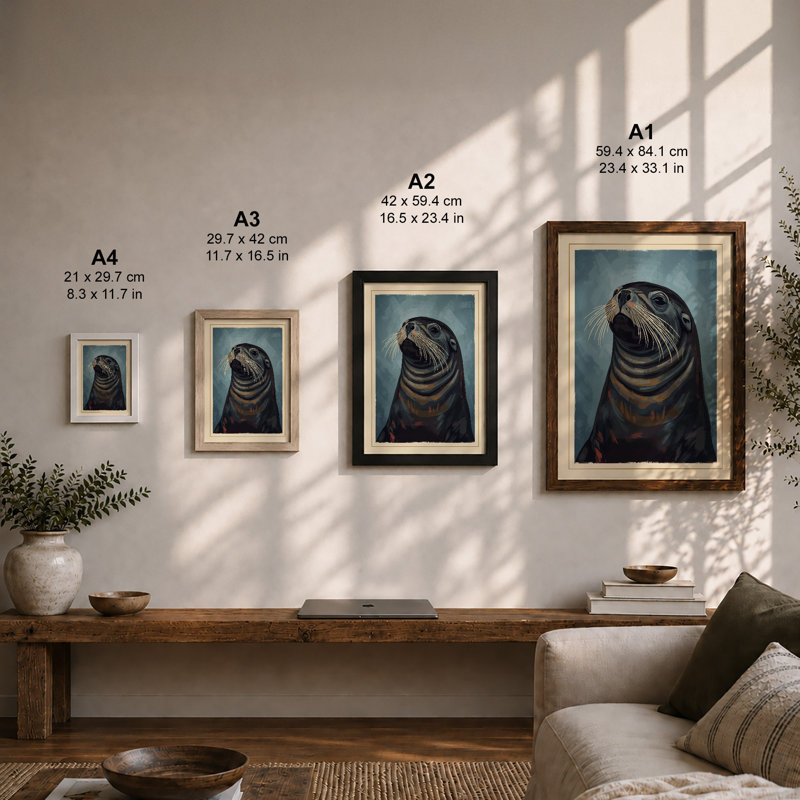 Contemplative Seal Rustic - Print, Unframed, A1 - 84.1 x 59.4 cm