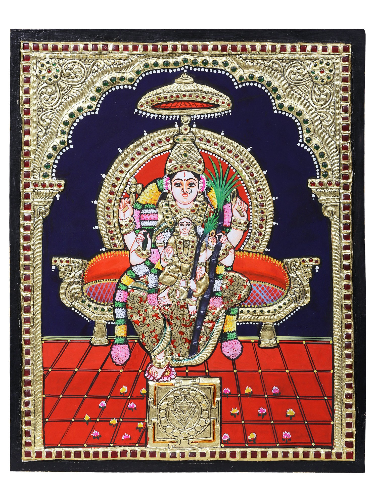 Exotic India Goddess Rajarajeshwari Tanjore Painting L Traditional ...