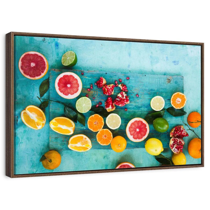 Agrumes naturels, Cadre flottant noyer, 40 po x 27 po