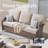 75.2" Outdoor Brown Wicker Patio Sofa With T Shape-Back Cushions And 5" Thick Foam, For Porch Or Backyard-2076595389-2076595392